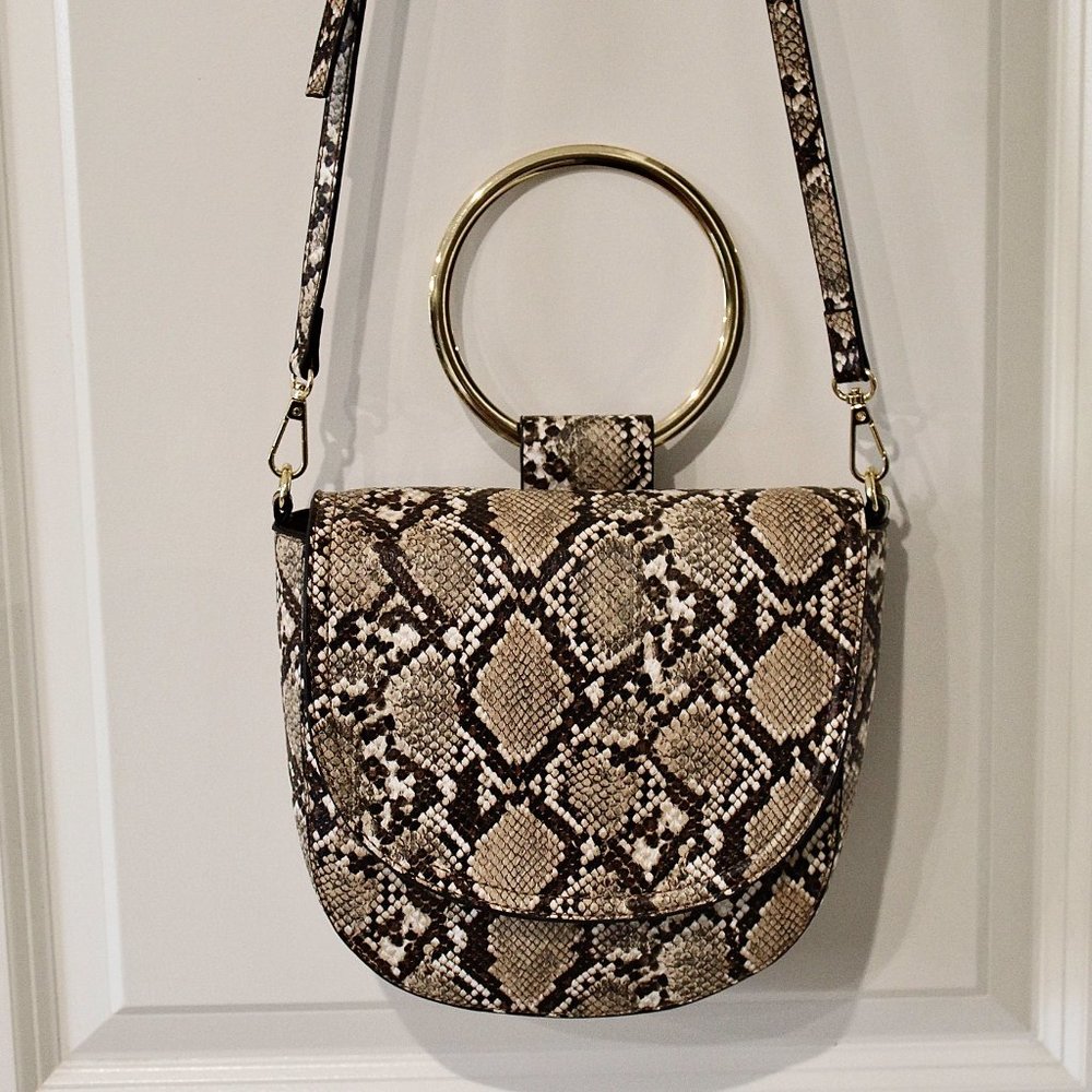 NWOT Snakeskin Shoulder Bag w/ removable strap